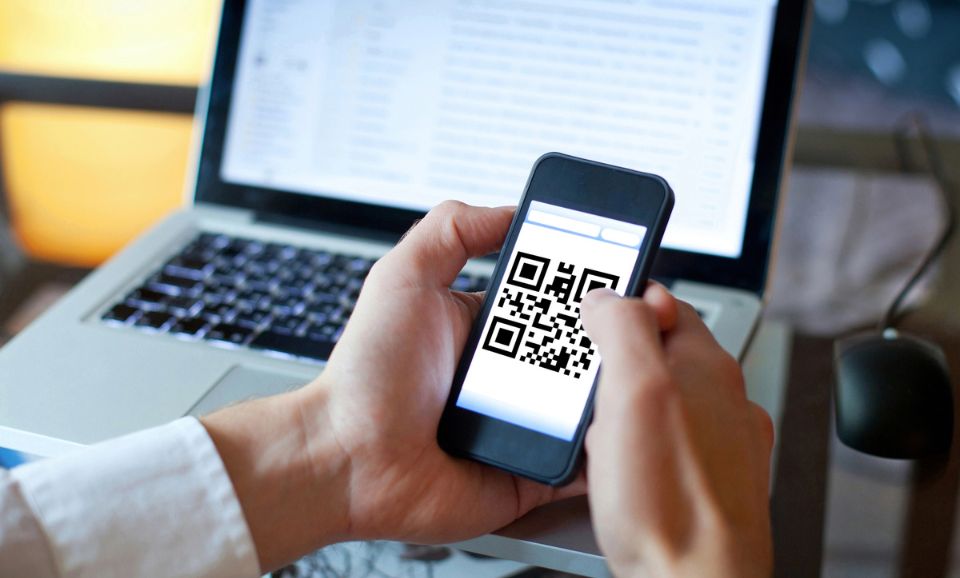 Smart phone with qr code